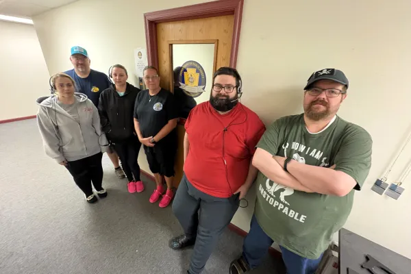 The telecommunicators of Northumberland County’s emergency services center fight for a fair contract and respect from management. Photo credit: Billy Kauffman/AFSCME Council 13.